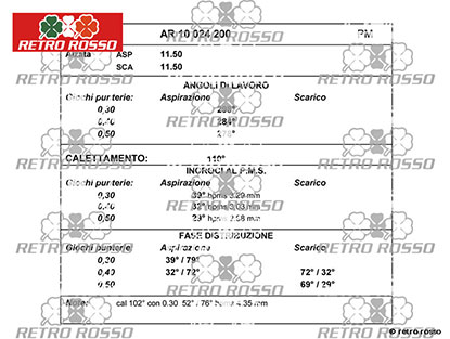 Arbre à cames sport 105 / 116  297 deg. 11,6 course