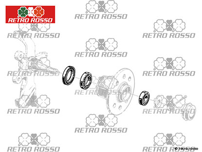 Jeu de roulement avant Alfetta / GTV / 75 / 90 / SZ / RZ