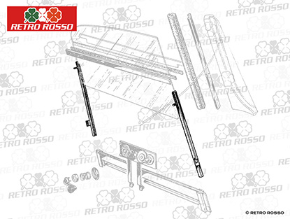 Jeu (4) glissières fenêtres Alfa 2000 Touring Spider