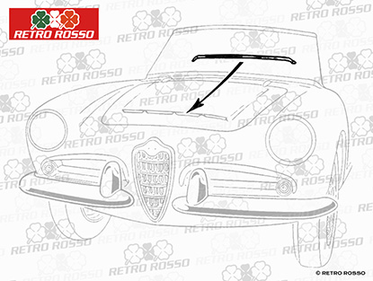 Baguette chromé capot 101 Giulia Spider 1600cc