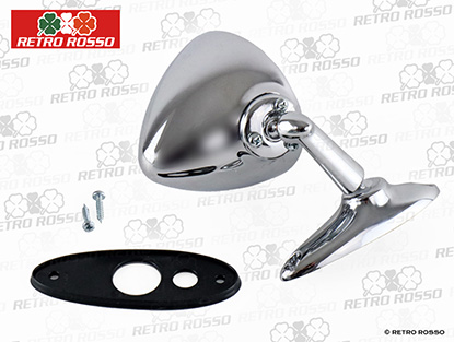 Rétroviseur rond extérieur universel chromé (forme goutte)