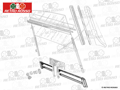Serie (2) tôles support leve vitre Alfa 2000 Touring Spider