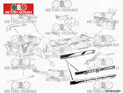 Kit (6) bas de caisses 101 Giulietta / Giulia Spider