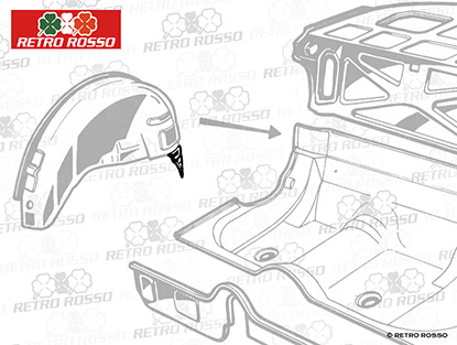 Tôle de réparation passage roue intérieur droit GT Bertone