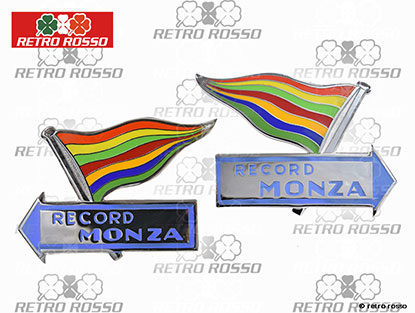 Emblèmes (2) émail Record Monza Fiat Abarth Monomille