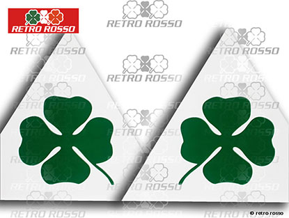 Jeu (2) autocollants quadrifoglio rectangulaires (15cm)