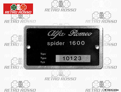Plaquette Alfa Romeo 101.23 Giulia Spider 1600