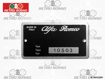 Plaquette Alfa Romeo 105.03 Duetto Spider 1600