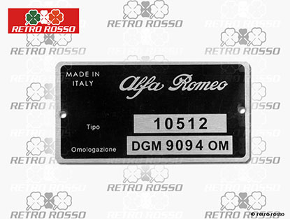 Plaquette Alfa Romeo 105.12  Berlina 2000