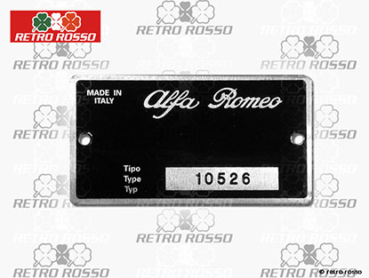 Plaquette Alfa Romeo 105.26 Giulia Super 1600