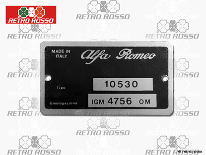Plaquette Alfa Romeo 105.30 GT Bertone Junior 1300
