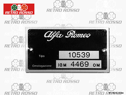 Plaquette Alfa Romeo 105.39 Giulia TI 1300