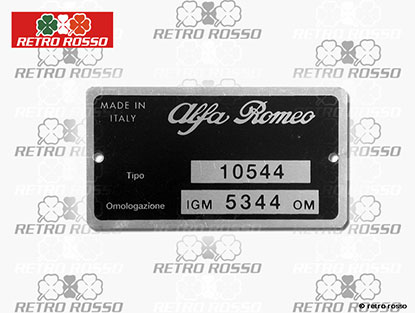 Plaquette Alfa Romeo 105.44 GTV Bertone 1750