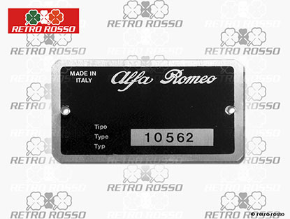 Plaquette Alfa Romeo 105.62 Spider Veloce 1750 USA
