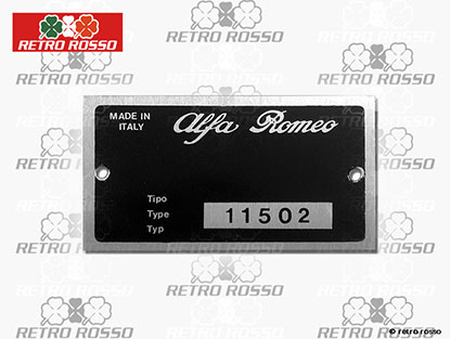 Plaquette Alfa Romeo 115.02 Spider Veloce 2000 USA
