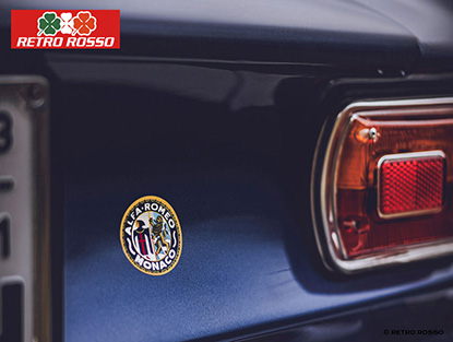 Autocollant Alfa Romeo Monaco rond (5cm) blanc