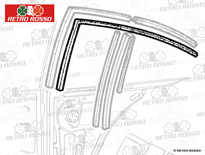 Joints pour vitres arrière velours Alfetta GT / GTV / GTV6