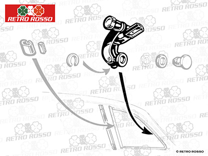 Jeu compas pour vitre de custode Alfa GT Bertone