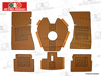 Jeu (6) tapis caoutchouc ocra GT Bertone ped. suspendu