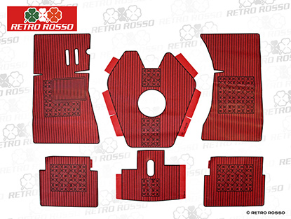 Jeu (6) tapis caoutchouc rouge GT Bertone ped. plancher
