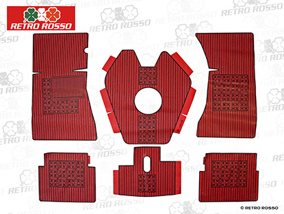 Jeu (6) tapis caoutchouc rouge GT Bertone ped. suspendu