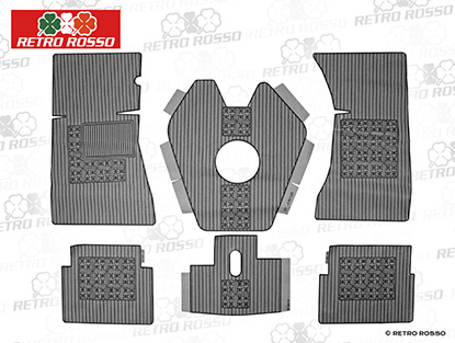 Jeu (6) tapis caoutchouc gris GT Bertone ped. suspendu
