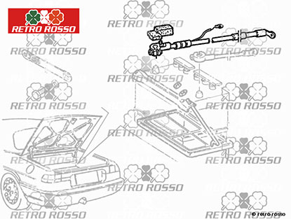 Cable batterie (+) dans le coffre Alfa Spider