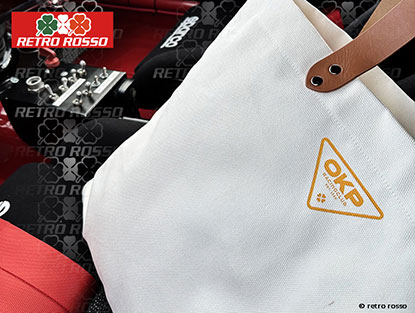Shopper bag OKP Racing Club off white / orange