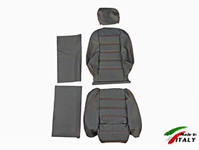Coiffe de siège Spider 86 - 89 QV skai gris (files rouges)