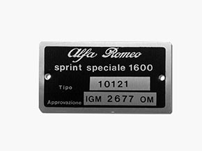 Plaquette Alfa Romeo 101.21 Giulia Sprint Speciale
