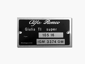 Plaquette Alfa Romeo 105.16 Giulia TI Super