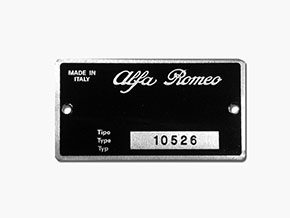 Plaquette Alfa Romeo 105.26 Giulia Super 1600