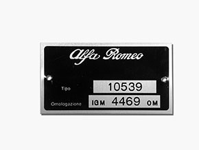 Plaquette Alfa Romeo 105.39 Giulia TI 1300