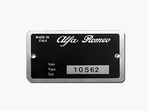 Plaquette Alfa Romeo 105.62 Giulia Spider Veloce 1750