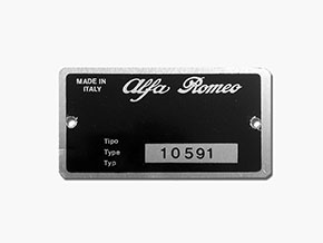Plaquette Alfa Romeo 105.91 Giulia Spider Junior