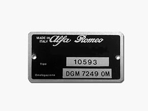 Plaquette Alfa Romeo 105.93 Junior Zagato 1300