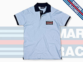 MARTINI RACING 1970s Polo Shirt bleu clair M