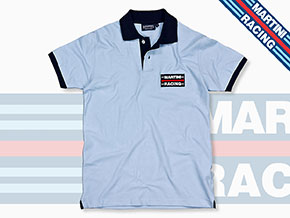 MARTINI RACING 1970s Polo Shirt bleu clair S