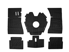 Jeu (6) tapis caoutchouc noir GT Bertone ped. plancher