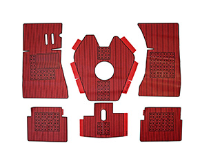 Jeu (6) tapis caoutchouc rouge GT Bertone ped. plancher